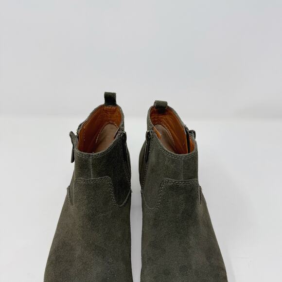Lucky Brand Womens 7 Green Suede Leather LK Benniee Ankle Booties Block Heel - Picture 5 of 12